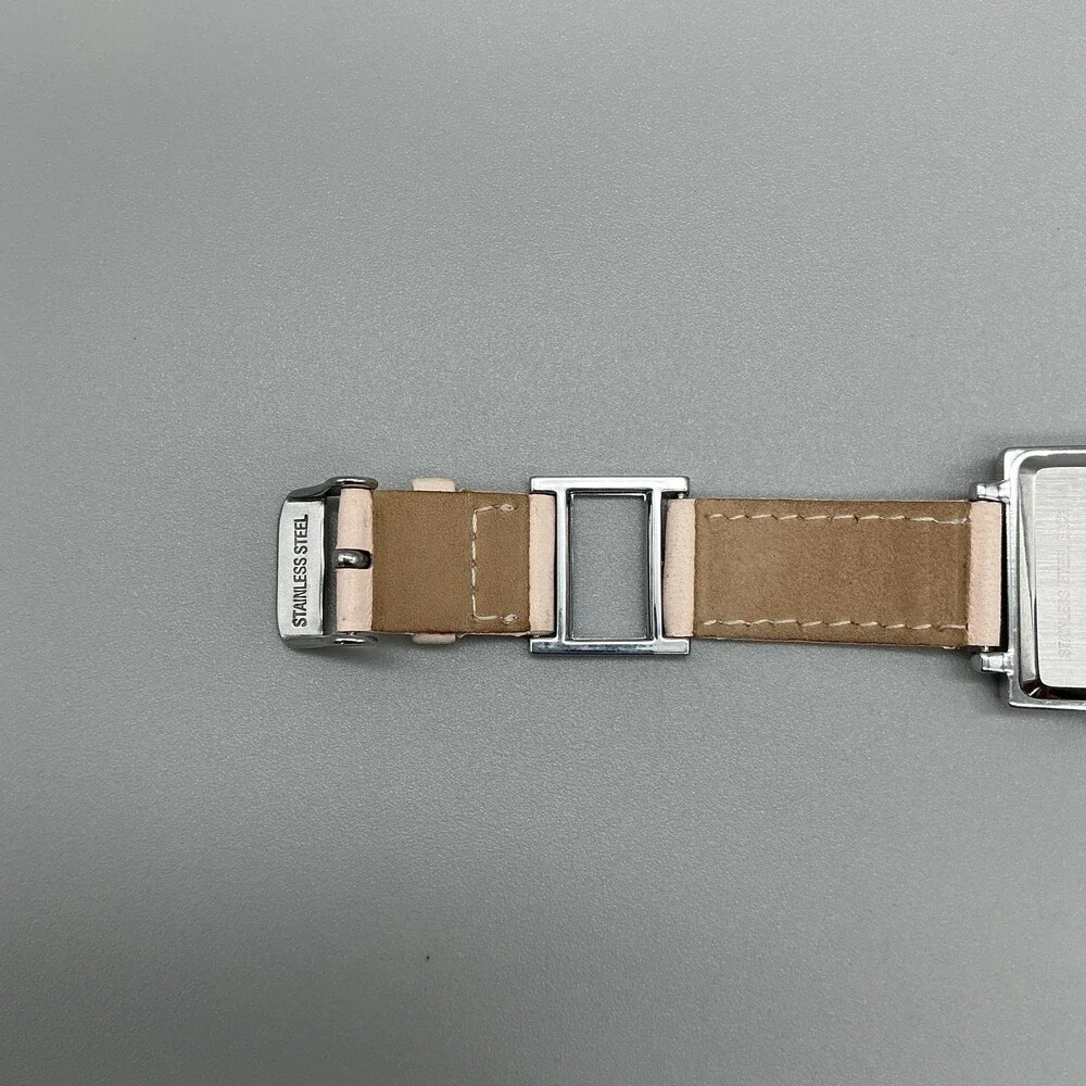 Anne Klein AK/1299 Womens Watch 28mm Silver Tone Leather Crystals New Battery